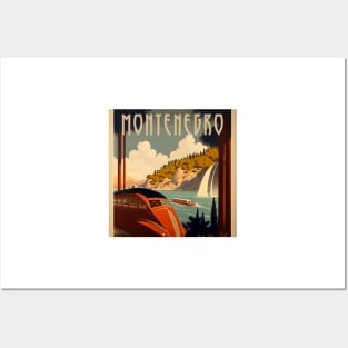 Montenegro Vintage Travel Art Poster Posters and Art